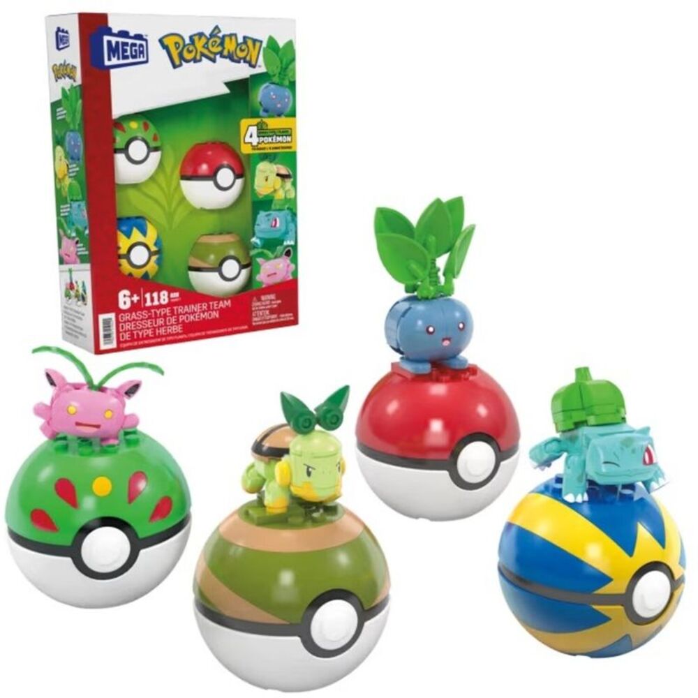 MEGA BLOKS Pokemon: Grass-Type Trainer Team, 118 Piece Buiding Toy Set